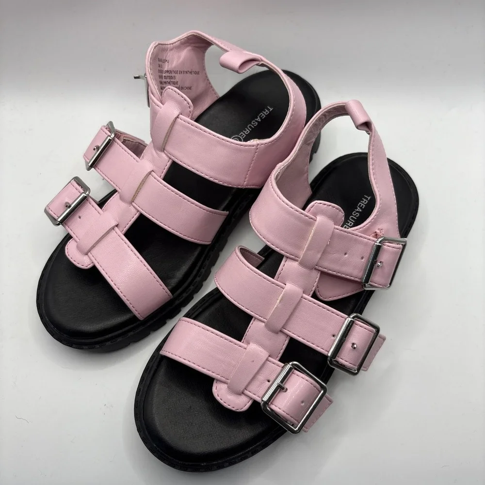 Kids Girls Youth Treasure & Bond Gabrielle 13M Strappy Pink‎ Sandal Shoes 58665